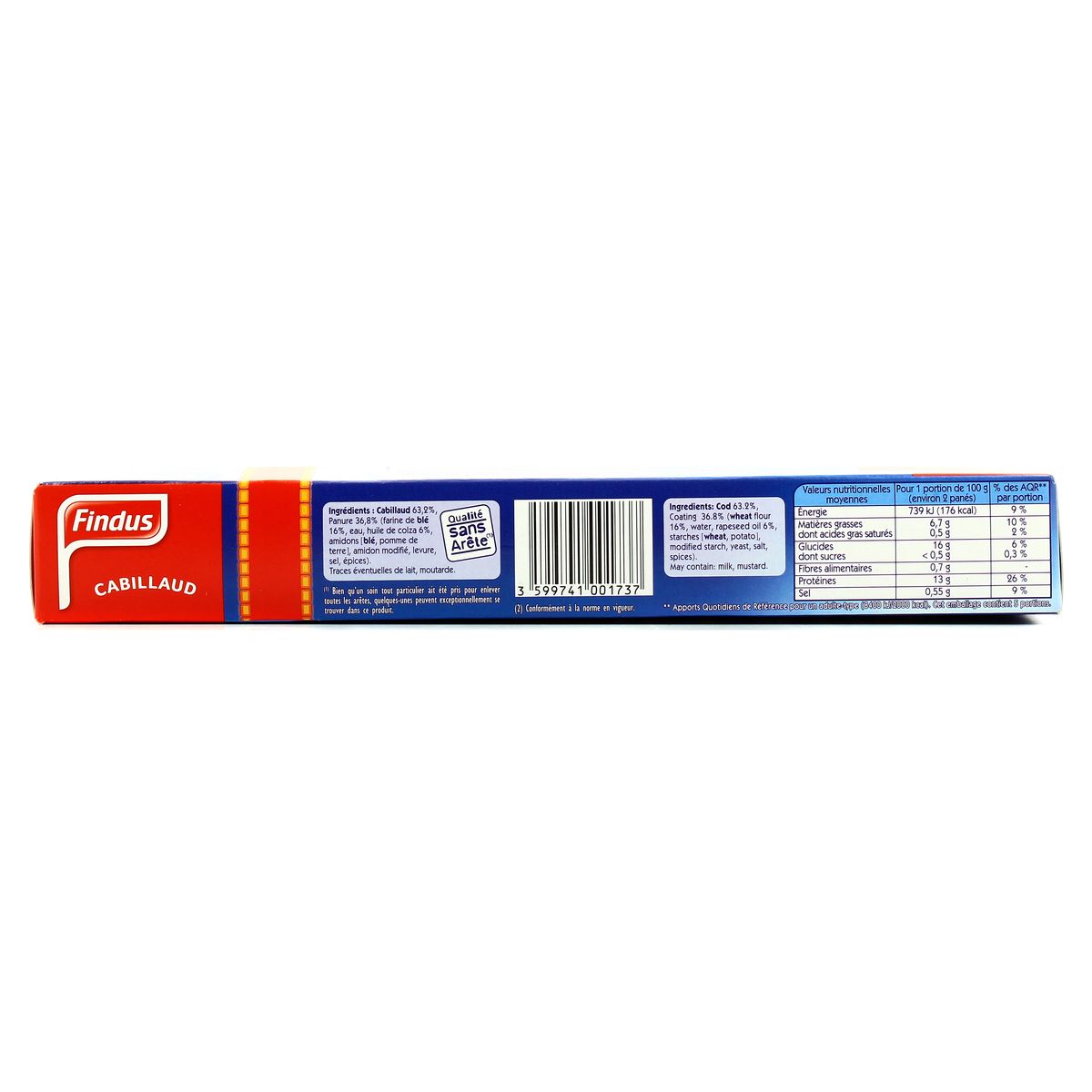 3599741001737 - Findus - Tranches Panées de Cabillaud sauvage MSC
