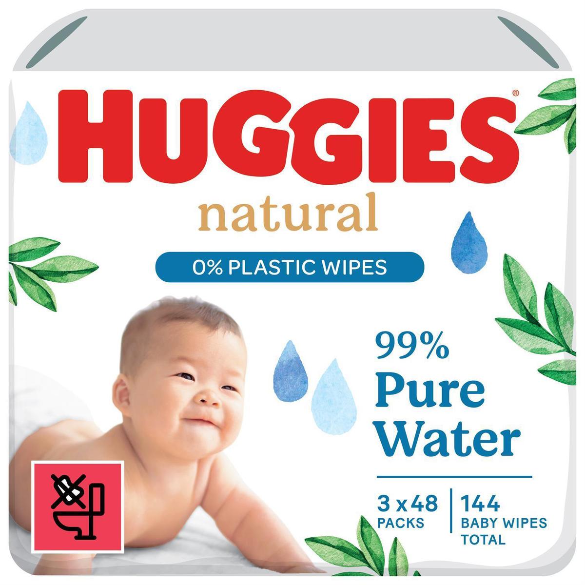 Livraison à domicile Huggies Lingettes bébé Pure Water, 3 x 48 paquets