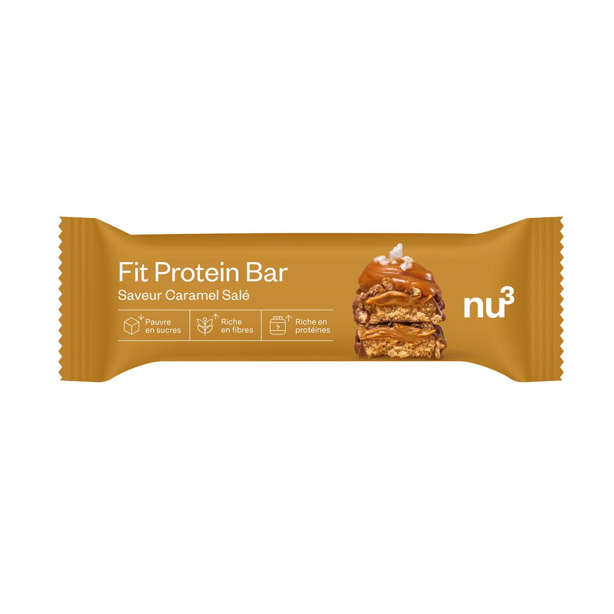 4260744953437 - NU3 - Barre Protéinée Caramel Salé- Fit Protein Bar 