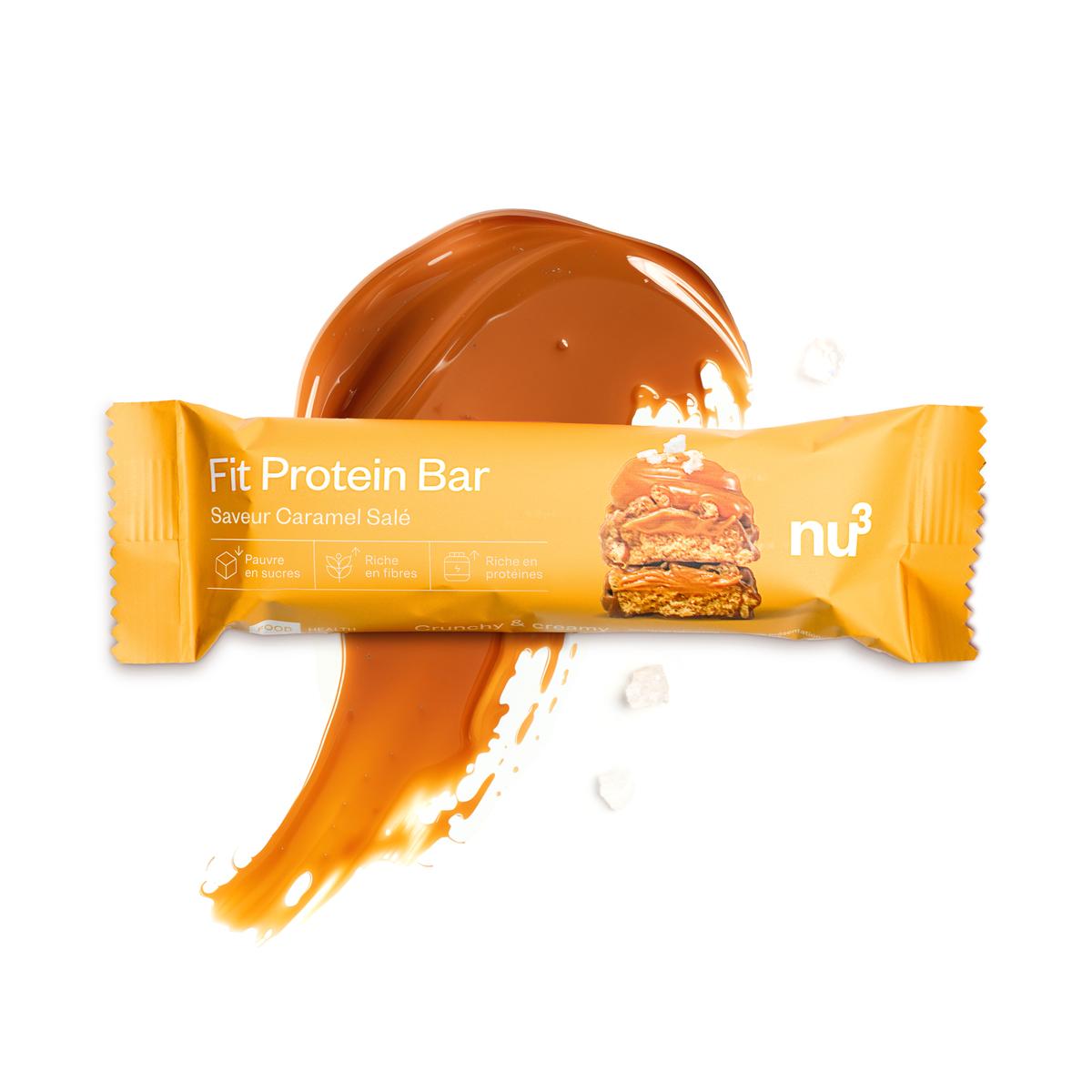4260744953437 - NU3 - Barre Protéinée Caramel Salé- Fit Protein Bar 