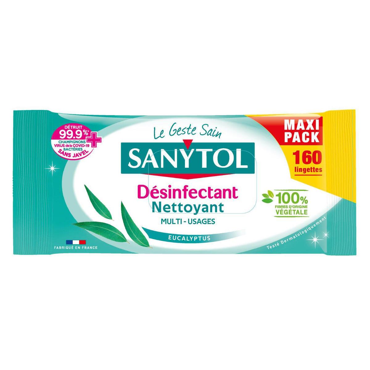 3045206313537 - Sanytol - Lingettes Multi-Usages Désinfectantes Eucalyptus