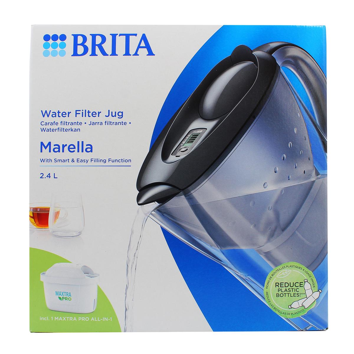 Carafe filtrante BRITA Marella graphite + 1 cartouche maxtra