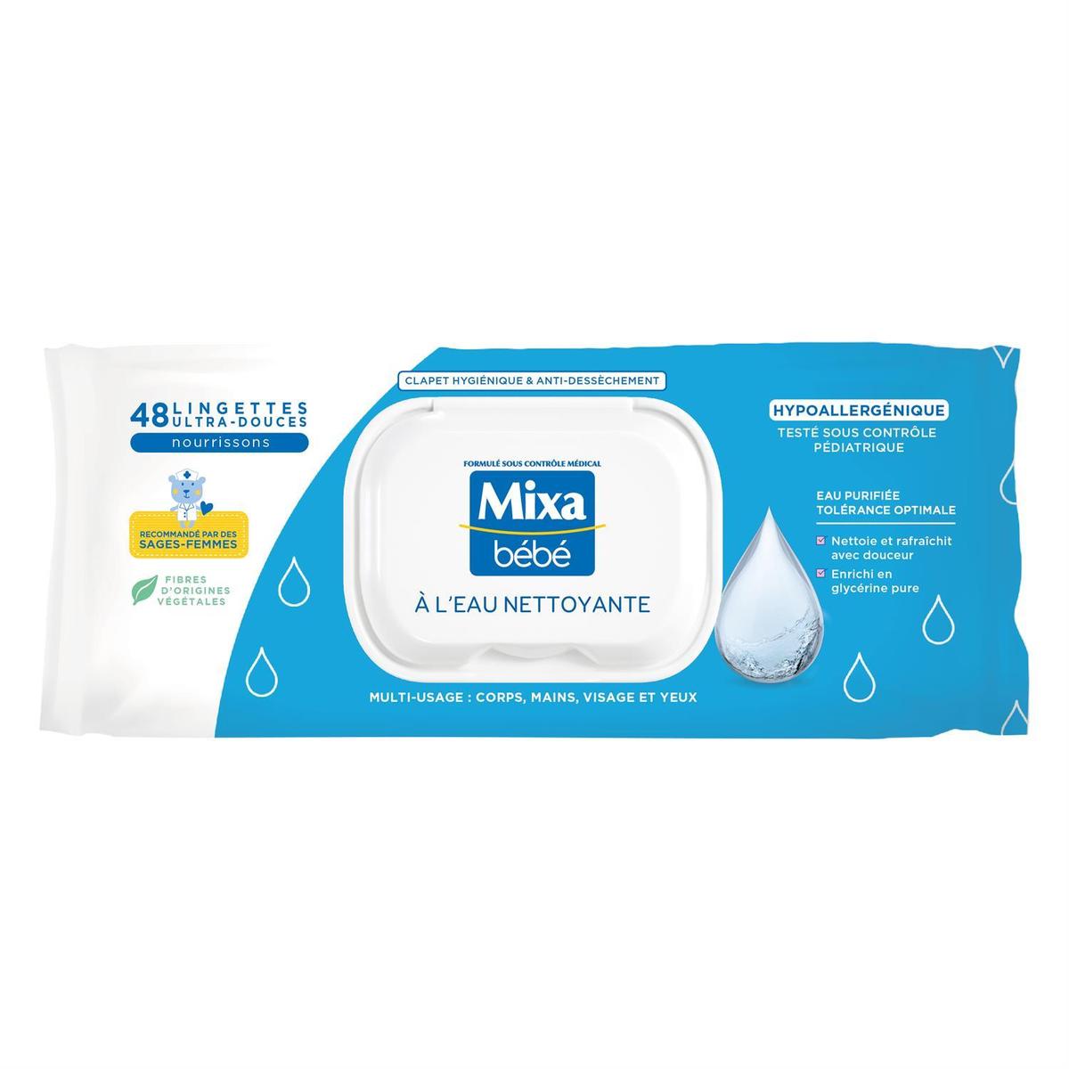 3600551136837 - Mixa Bébé - Lingettes Nettoyantes Bébé Hypoallergénique à l'Eau