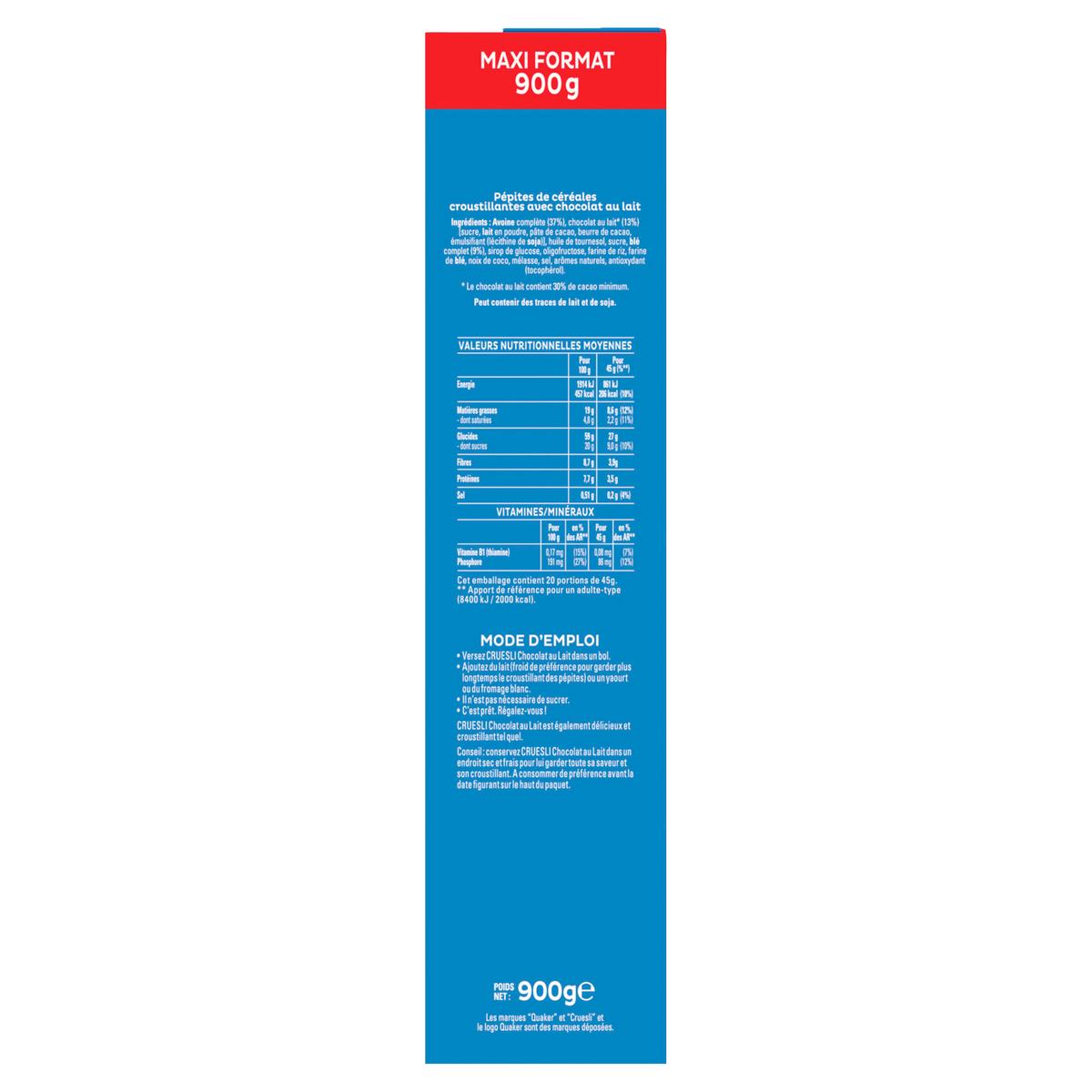 3168930010838 - Quaker - Cruesli chocolat au lait