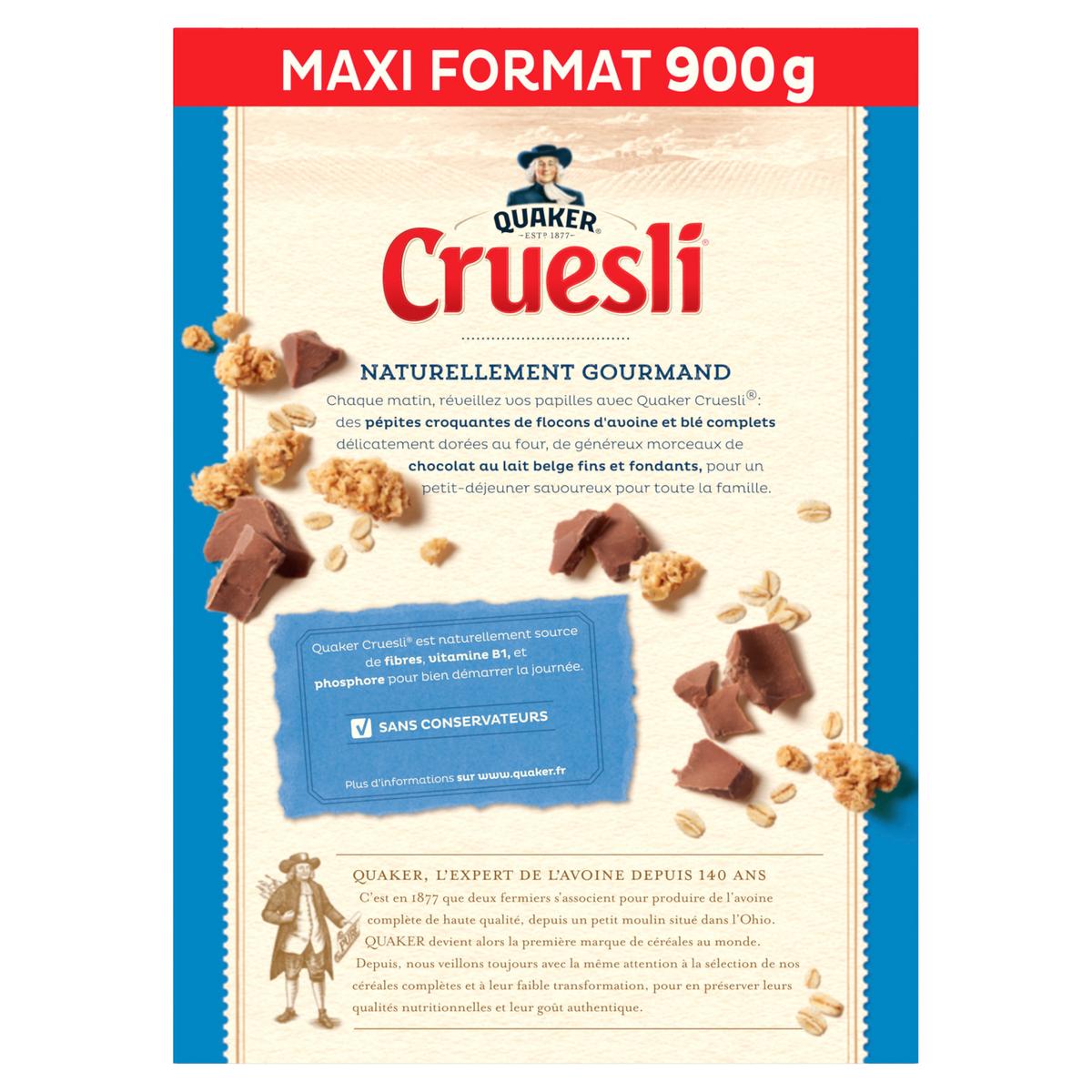 Céréales cruesli au 3 chocolats Quaker (450 g)  La Belle Vie : Courses en  Ligne - Livraison à Domicile