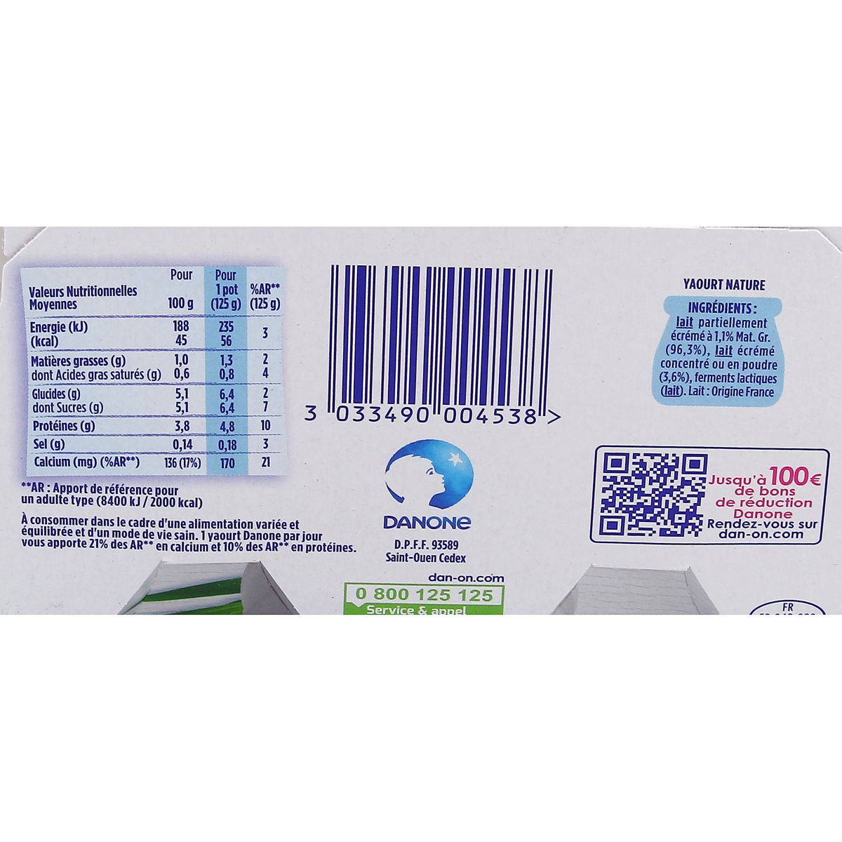 3033490004538 - Danone - Yaourt nature
