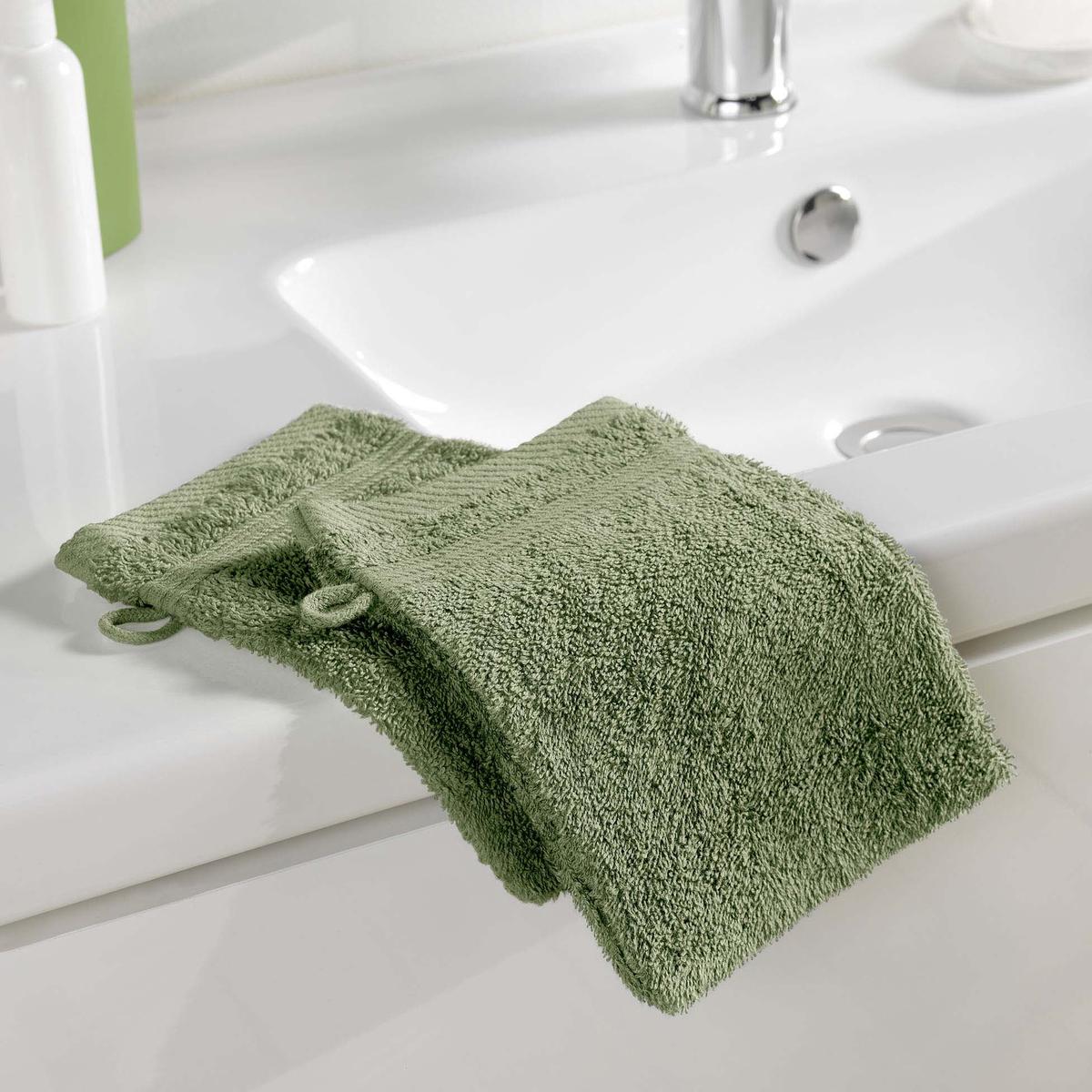 3574388014838 - Douceur D Interieur - Gants de toilette éponge fougere 