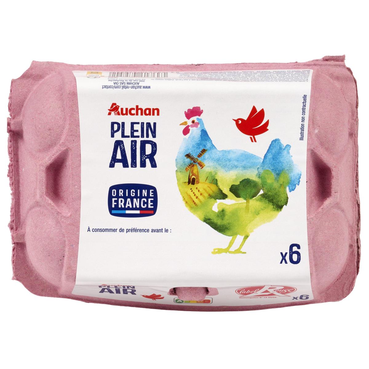 3596710524938 - Auchan - Oeufs de poules élevées en plein air Label Rouge