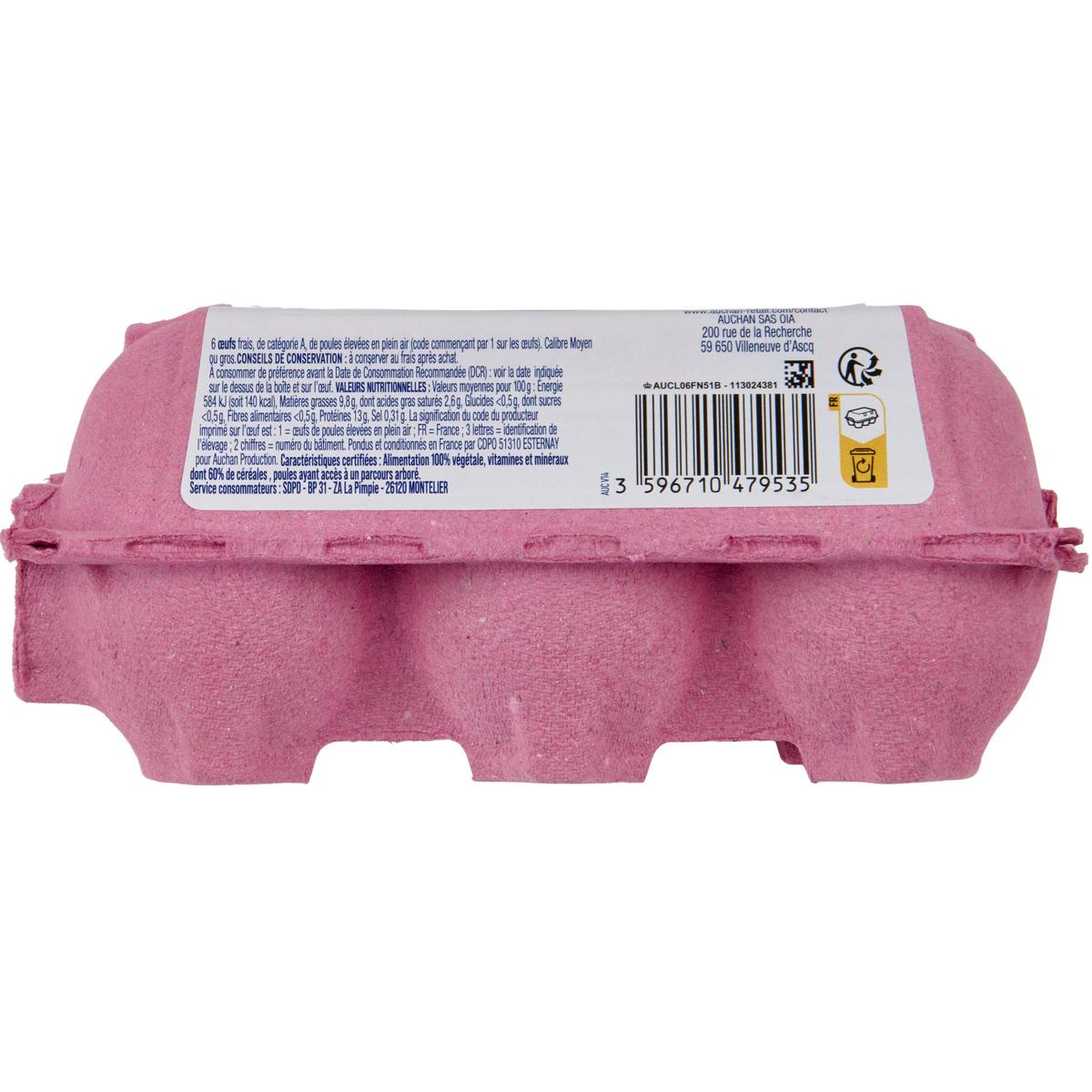 3596710524938 - Auchan - Oeufs de poules élevées en plein air Label Rouge
