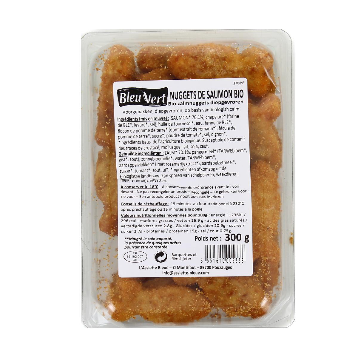 3551610005338 - Bleu Vert - Nuggets de saumon bio