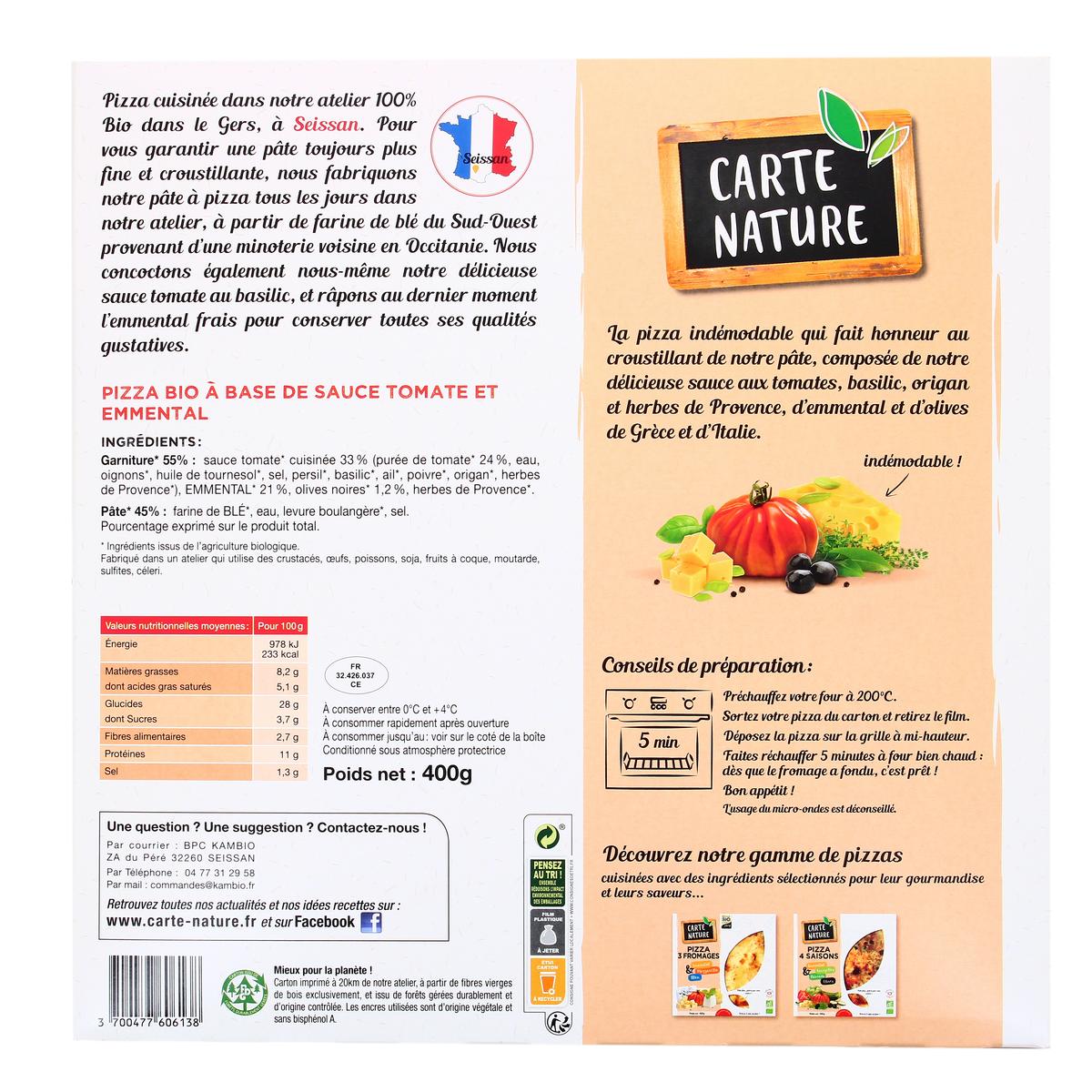 3700477606138 - Carte Nature - Pizza Marguerita Bio