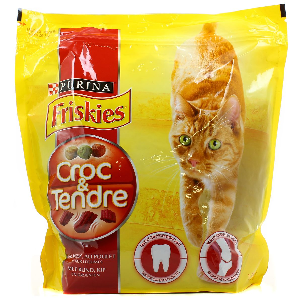 7613035587038 - Purina - Friskies - Croquettes Croc & tendre au boeuf, poulet et légumes