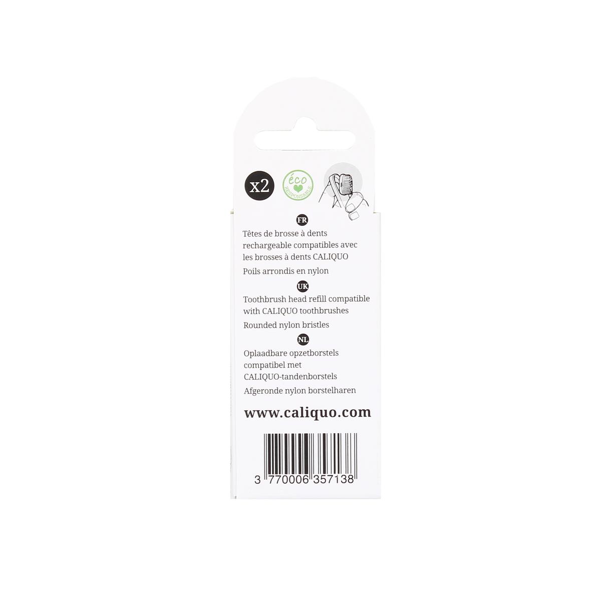 3770006357138 - Caliquo - Têtes de brosses à dents rechargeables, souple
