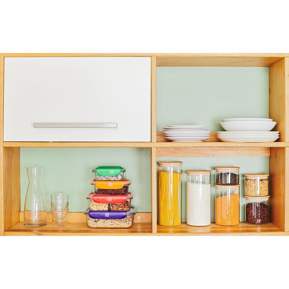 3485990937838 - Mastrad - Bocal en verre/bambou connecté STOR'EAT