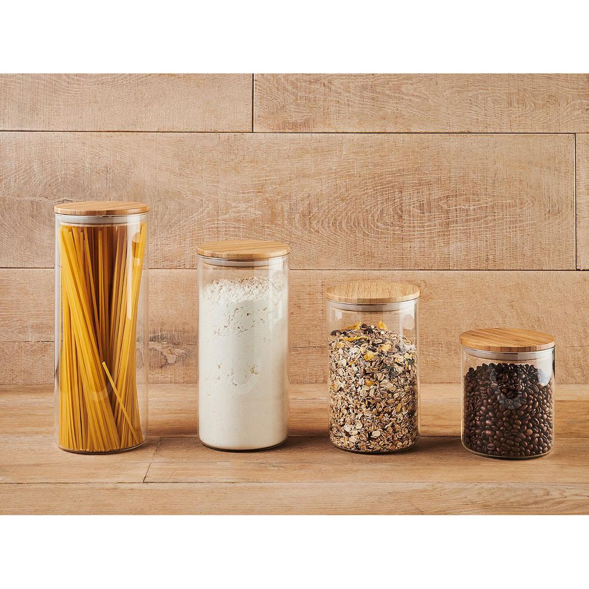 3485990937838 - Mastrad - Bocal en verre/bambou connecté STOR'EAT