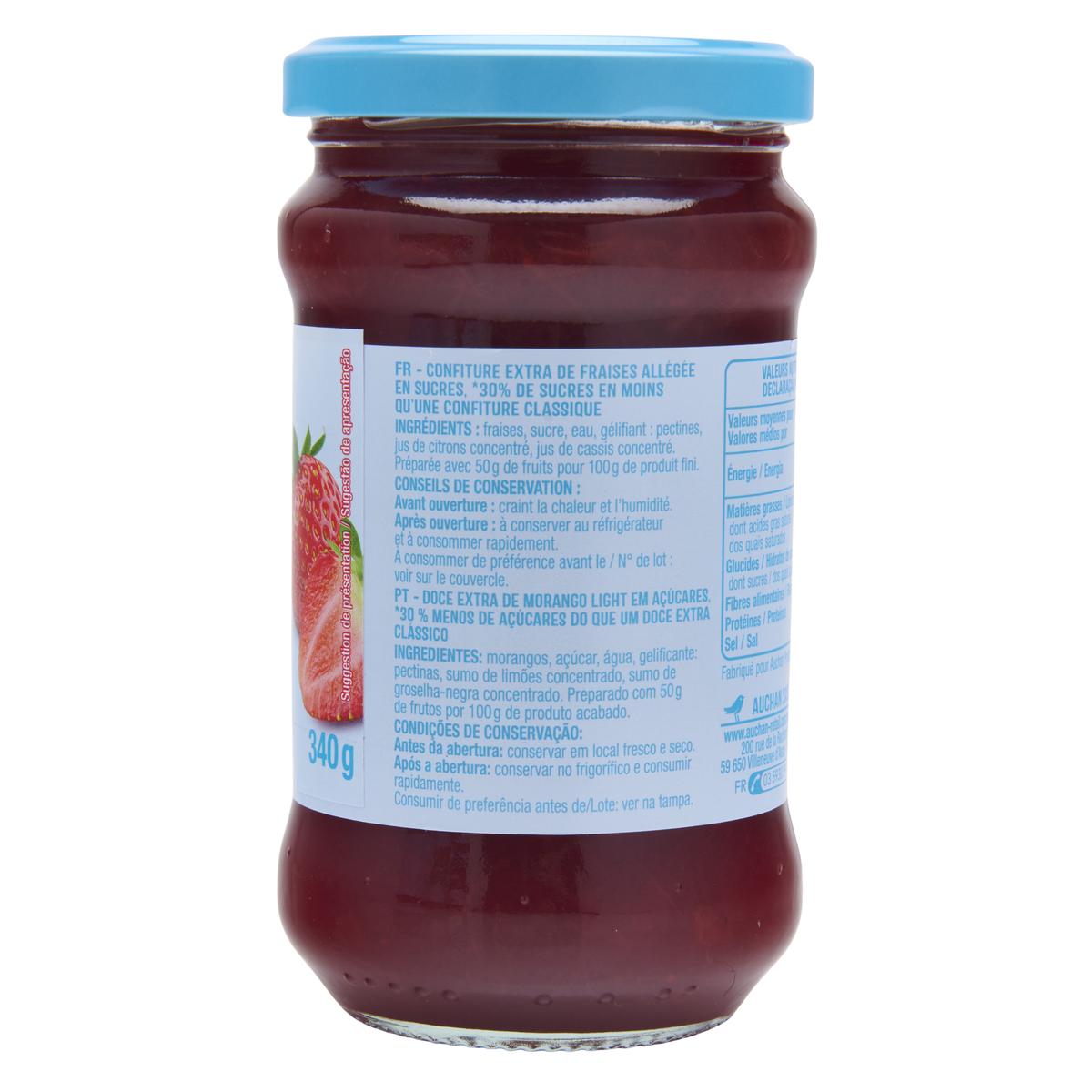 3596710549238 - Auchan - Confiture de fraise allégée en sucre