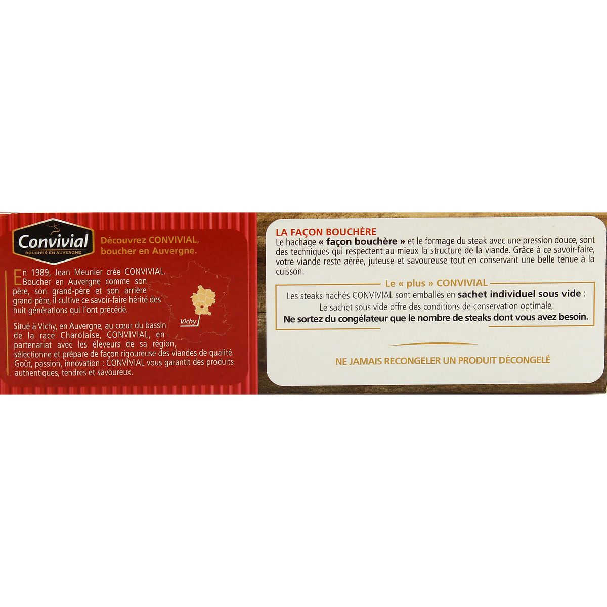 3463490000139 - Convivial - Steaks hachés de boeuf pur boeuf Label Rouge 12%mg
