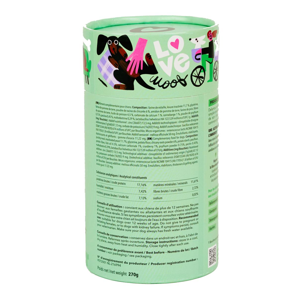 3760407550139 - Delamour - 90 Bouchées Digestion - Compléments alimentaires pour chien