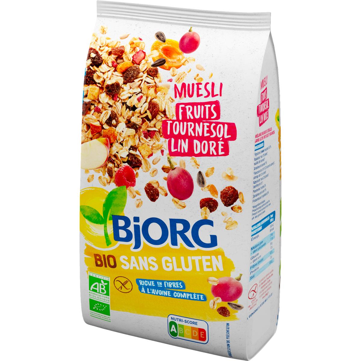 Céréales muesli bio sans sucres ajoutés BJORG : le paquet de 375 g
