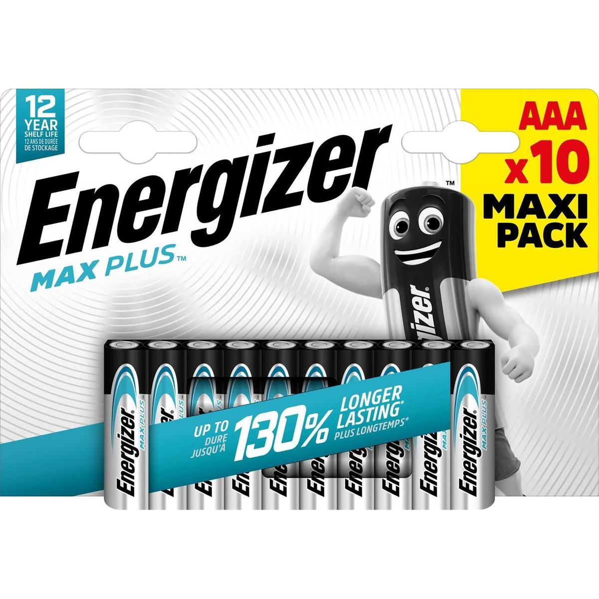 7638900437539 - Energizer - 10 Piles LR03 / AAA Alcaline Max Plus