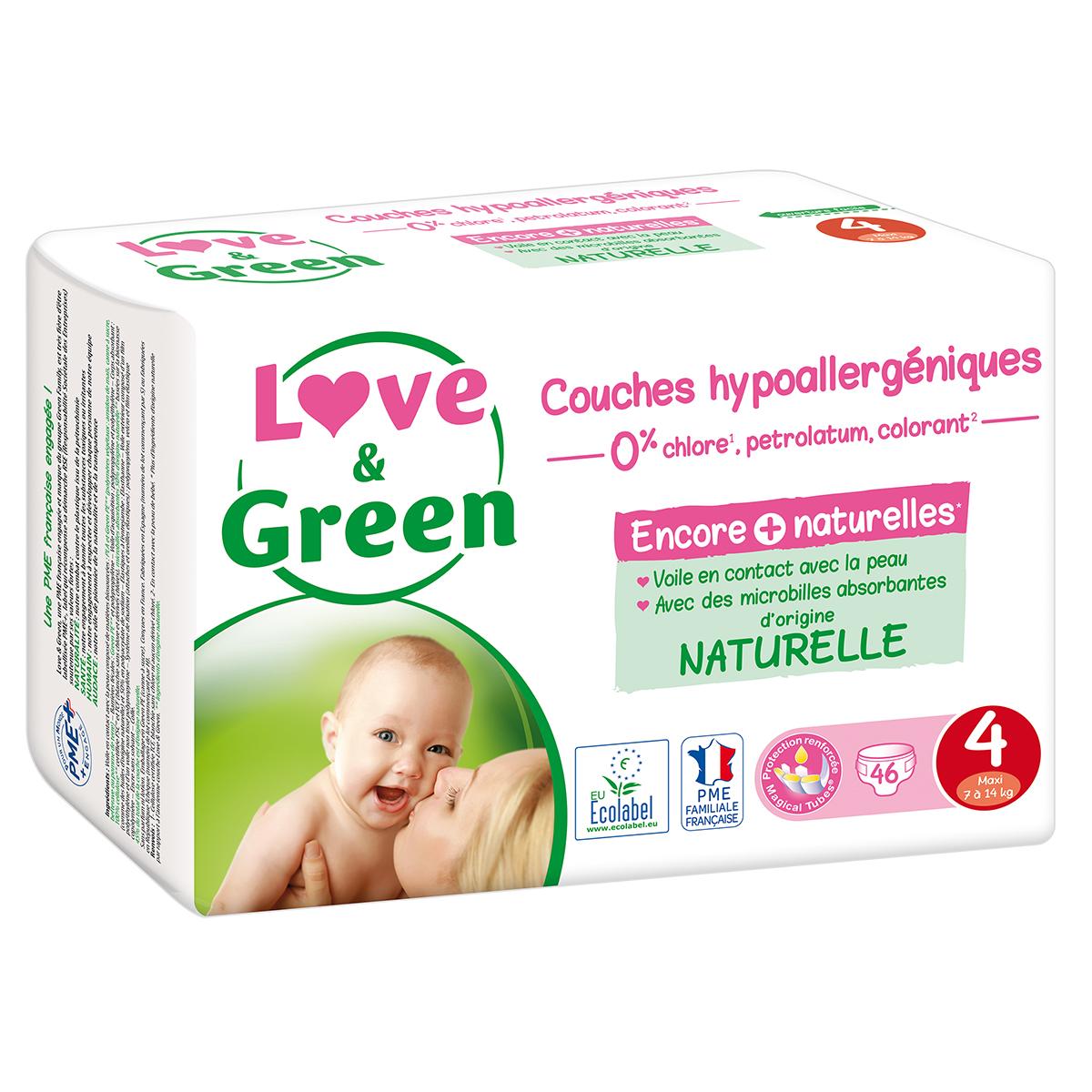 Love and Green Couches écologiques pour bébé sans chlore ni colorant