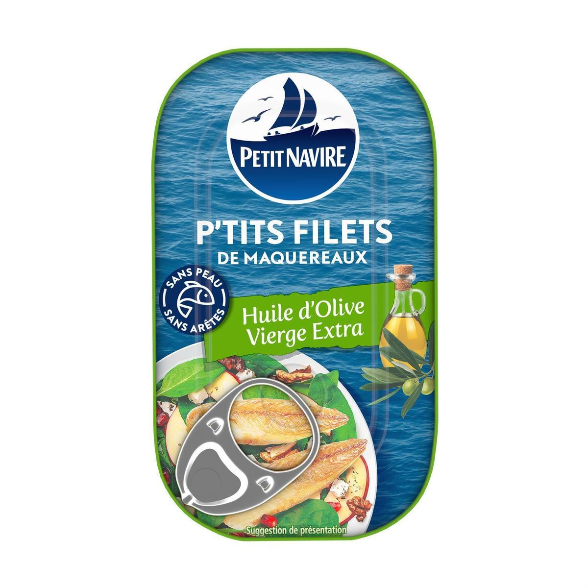 3019089042440 - Petit Navire - P'tits Filets de Maquereaux à l'Huile d'Olive Vierge Extra 