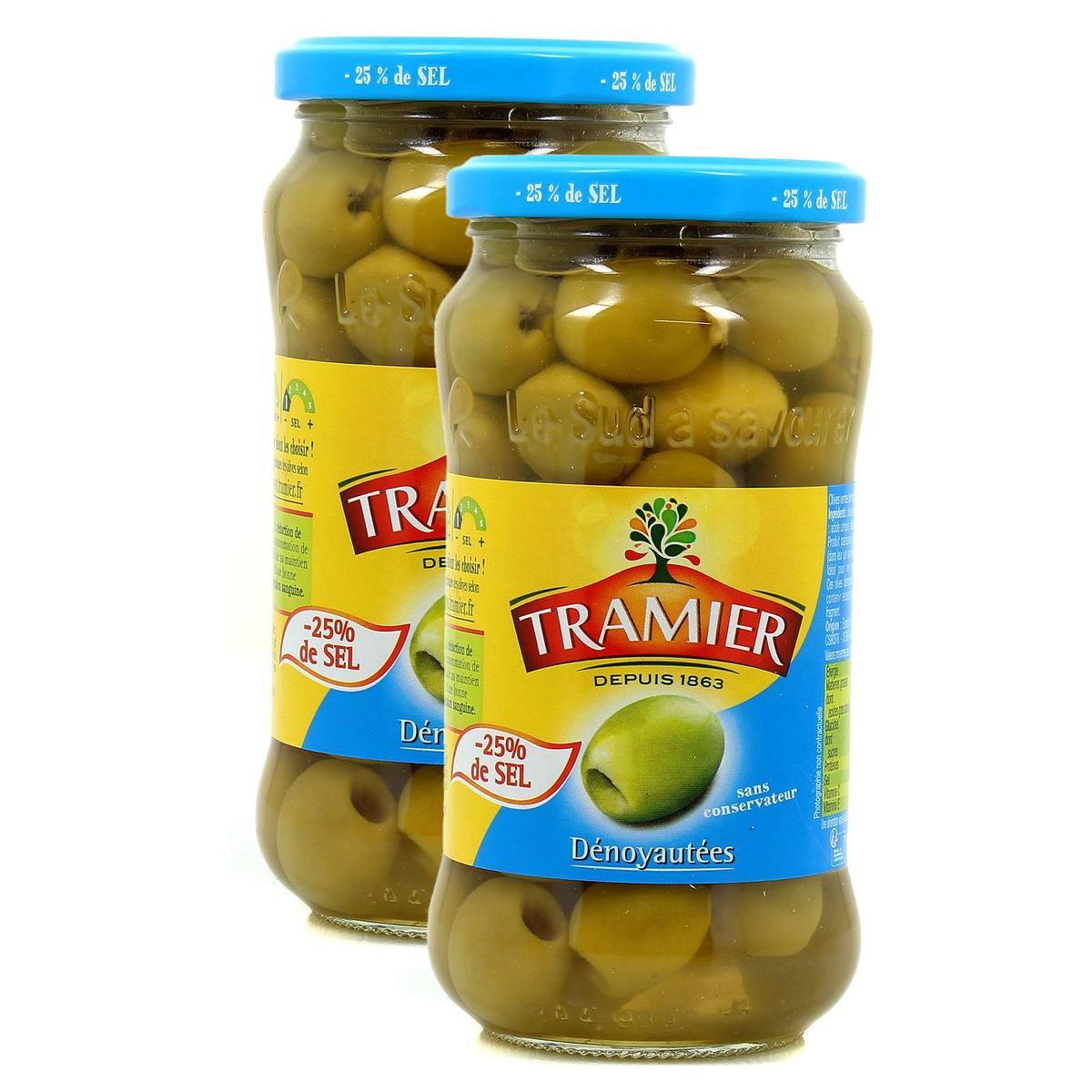 2050000405440 - Tramier - Olives vertes dénoyautées -25% de sel en moins