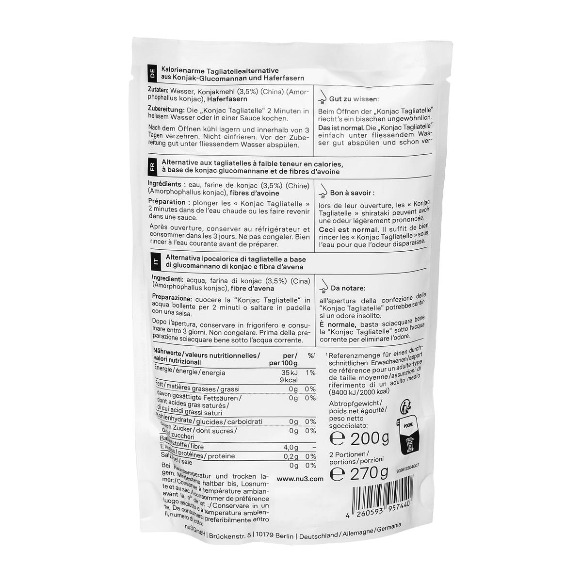 4260593957440 - NU3 - Fit Fettuccine, Pâte de Konjac