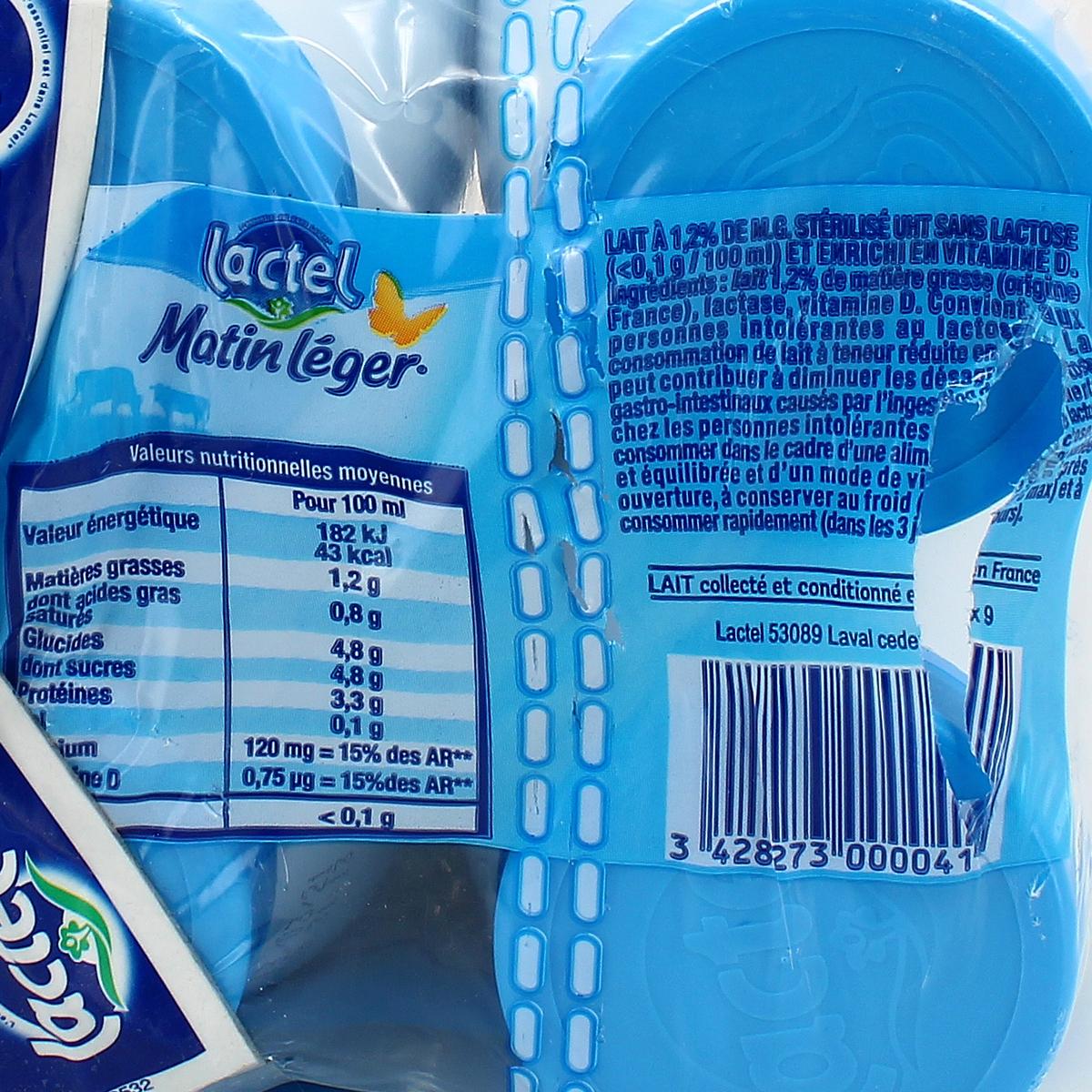 3428273000041 - Matin Léger de Lactel - Lait demi écrémé sans lactose