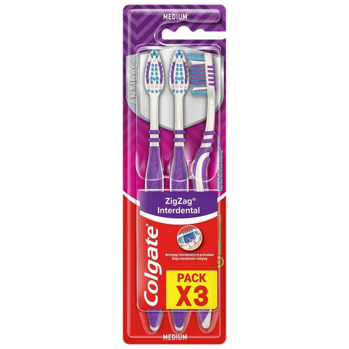 8718951650541 - Colgate - Brosses à dents medium ZigZag
