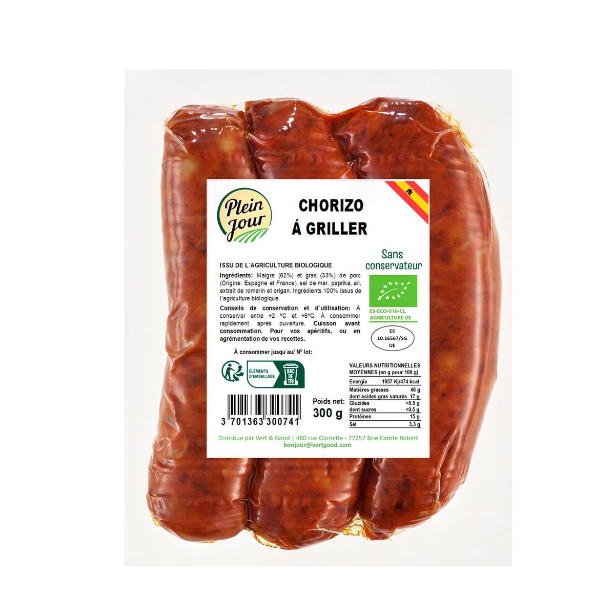 3701363300741 - Plein Jour - Chorizo à Griller Bio