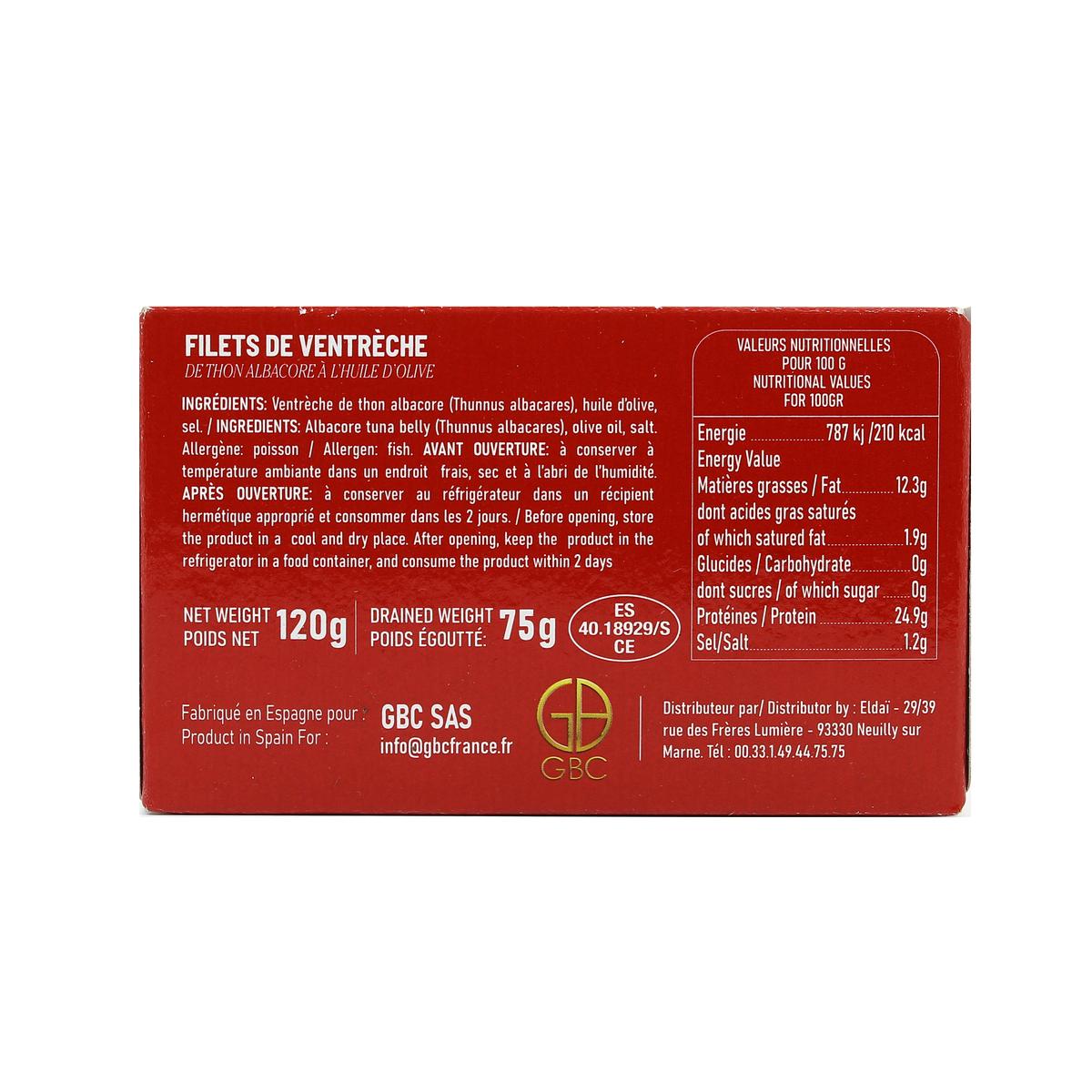 3564040051141 - Eldaï - Filet de Ventrèche de thon à l'huile d'olive