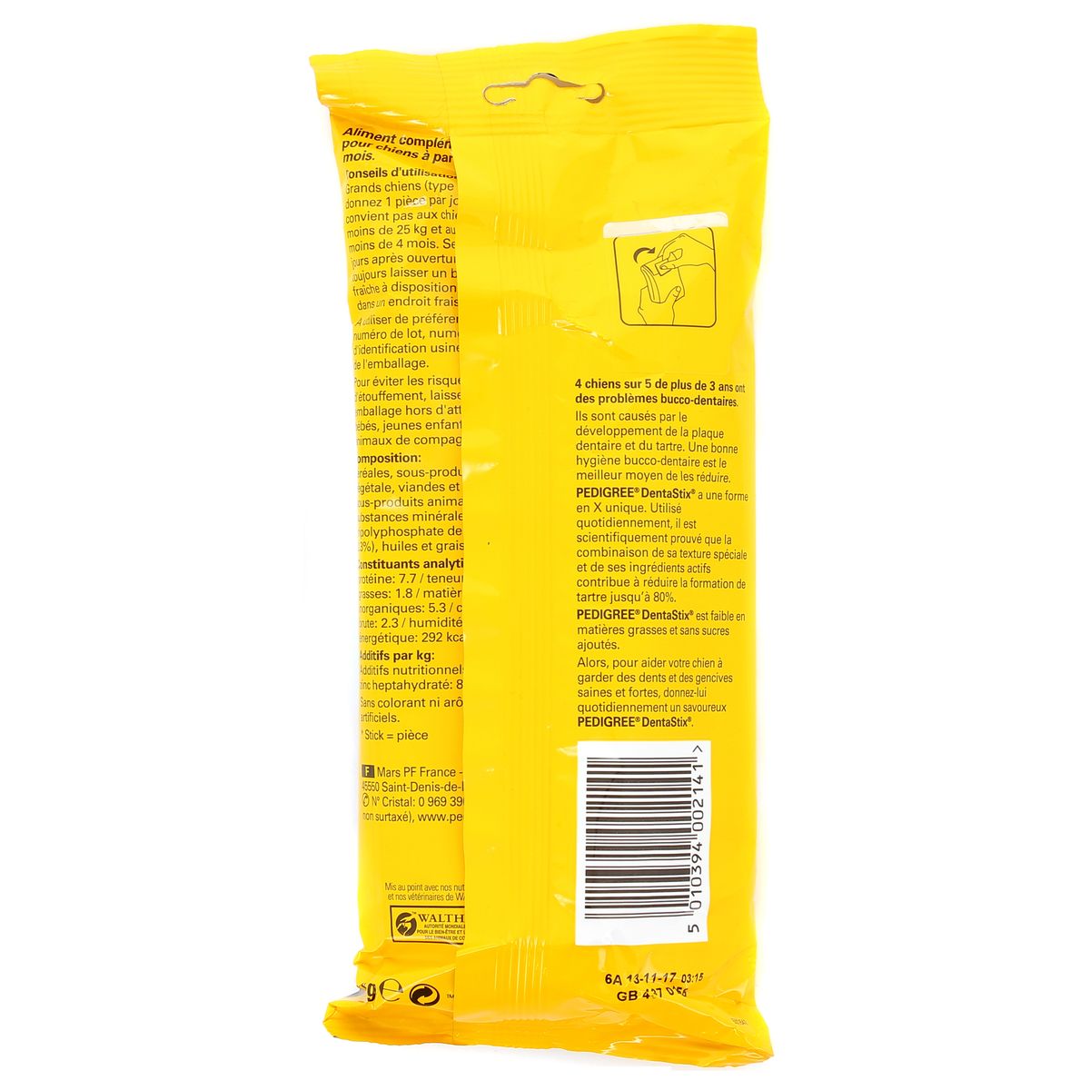 5010394002141 - Pedigree - Dentastix Daily Oral Care - Bâtonnets Hygiène Bucco-Dentaire pour grand chien x7