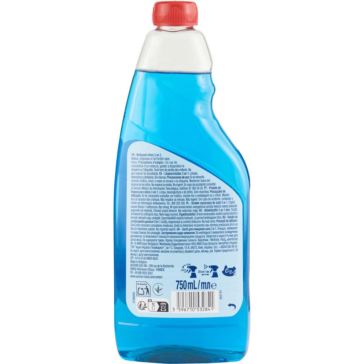 3596710532841 - Auchan - Nettoyant vitre 3en 1 recharge