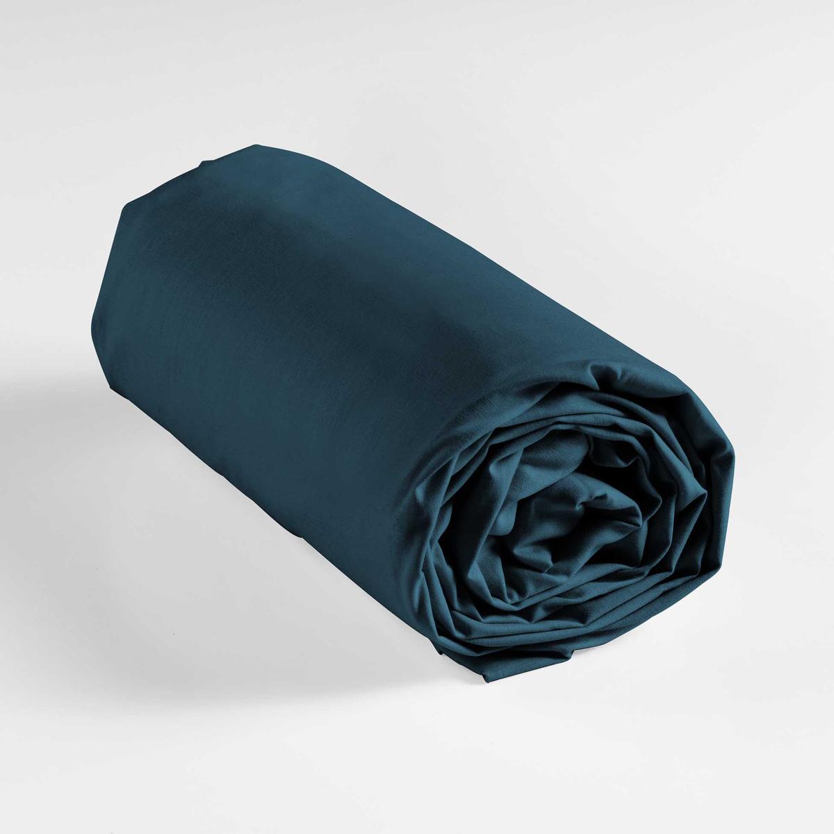 3574386445641 - Douceur D Interieur - Drap housse bleu 2 personnes