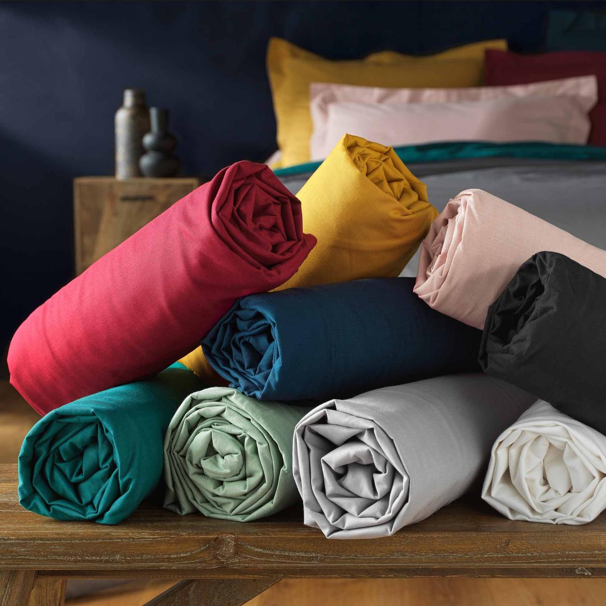 3574386445641 - Douceur D Interieur - Drap housse bleu 2 personnes