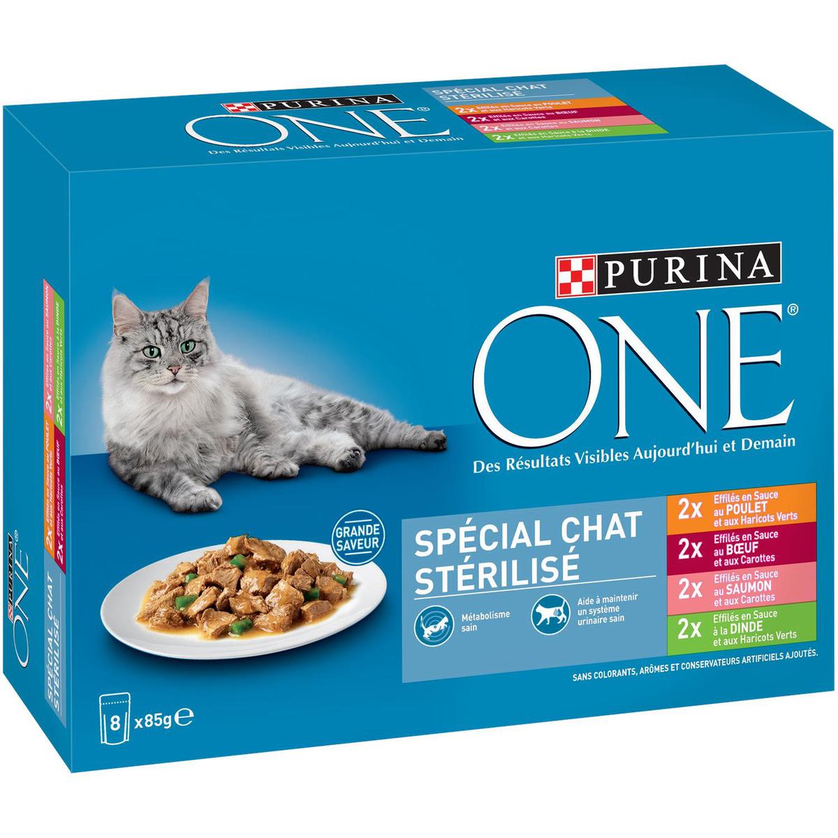 Acheter Purina One Effilés en sauce spécial chat stérilisé, 8x85g