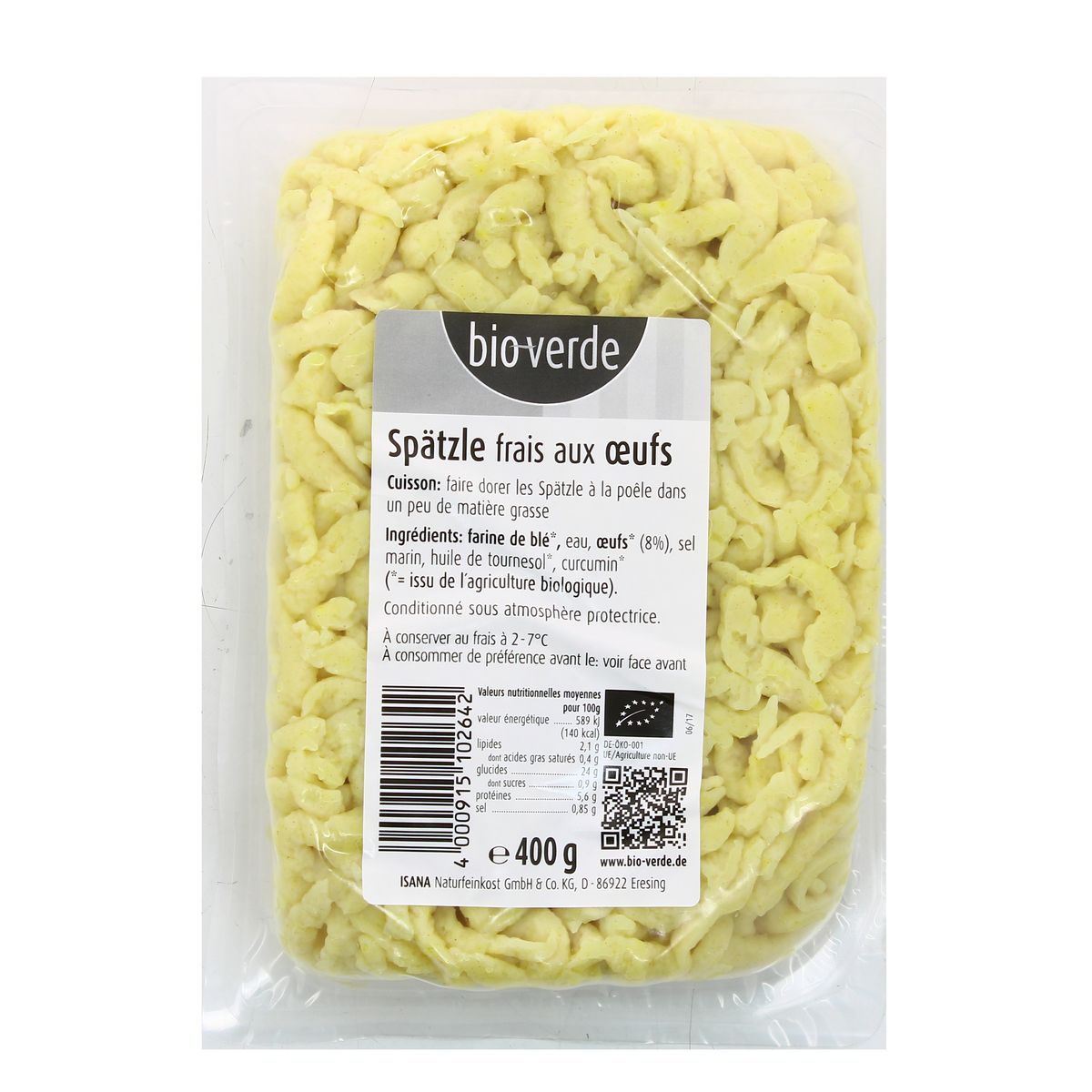4000915102642 - BioVerde - Spätzle frais aux oeufs bio