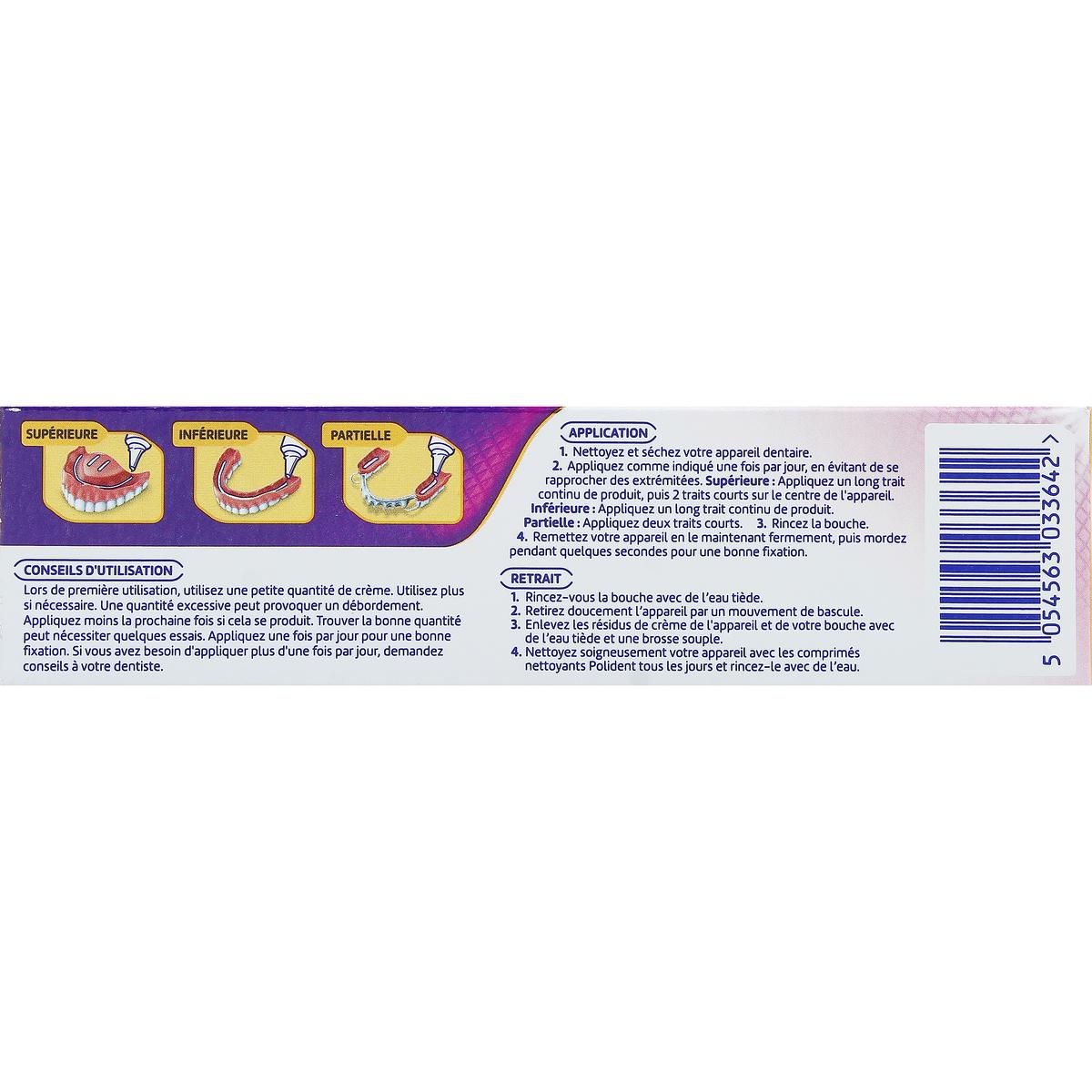 5054563033642 - Polident - Crème fixative Max Fixation + Protection pour appareil et prothèse dentaire