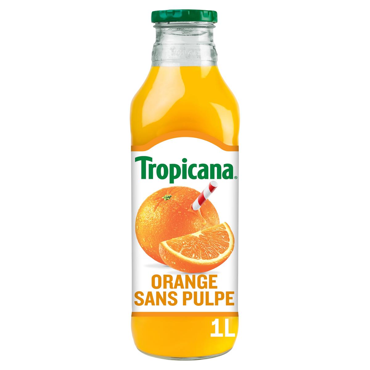 Acheter Tropicana Pur Jus D Orange Sans Pulpe Bouteille Verre 1l