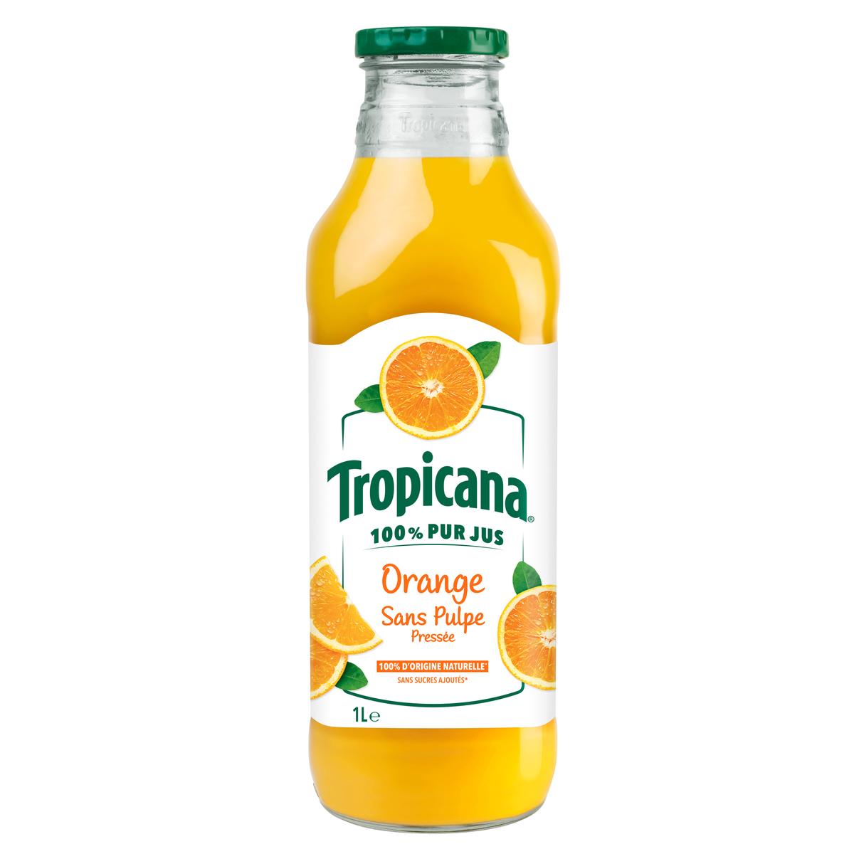 3502110007742 - Tropicana - Pur jus d'orange sans pulpe (bouteille verre)
