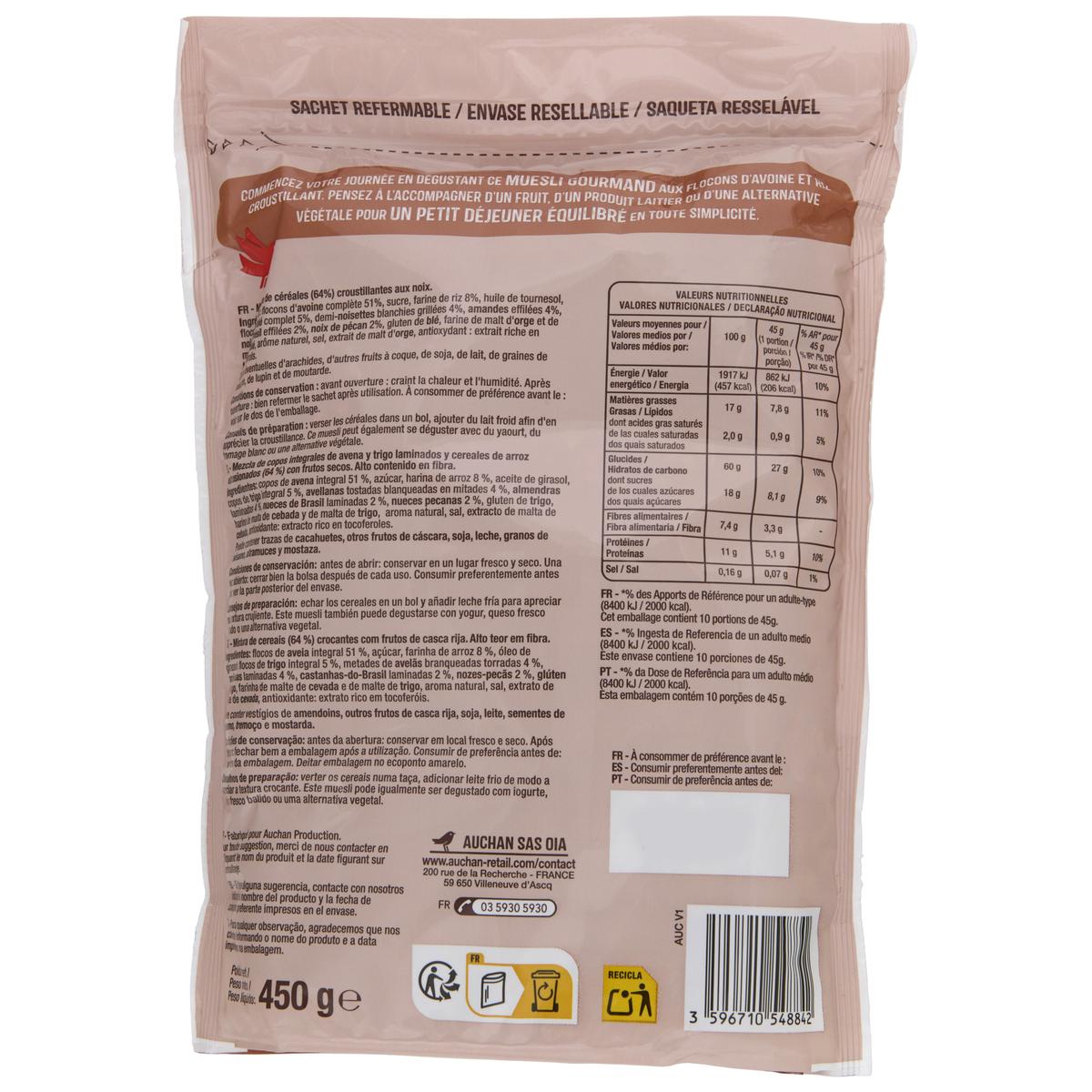 3596710548842 - Auchan - Muesli croustillent Noix