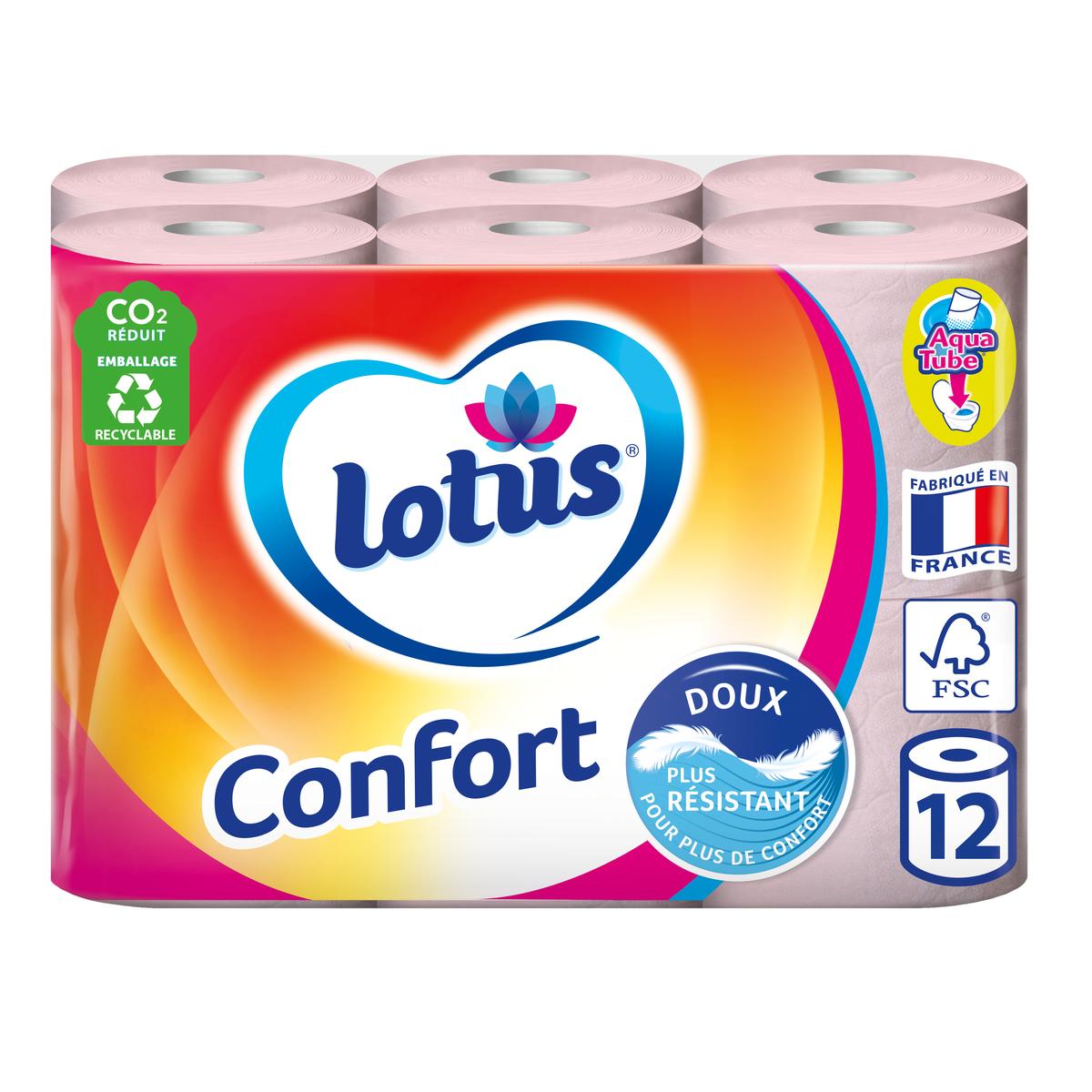 7322540819342 - Lotus - Papier toilette 2 épaisseurs Confort rose ou blanc aleatoire