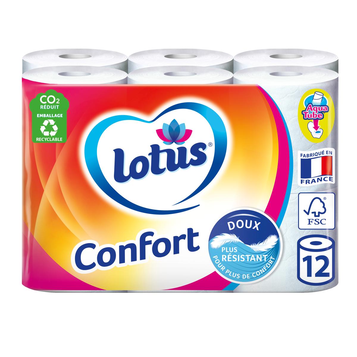 7322540819342 - Lotus - Papier toilette 2 épaisseurs Confort rose ou blanc aleatoire