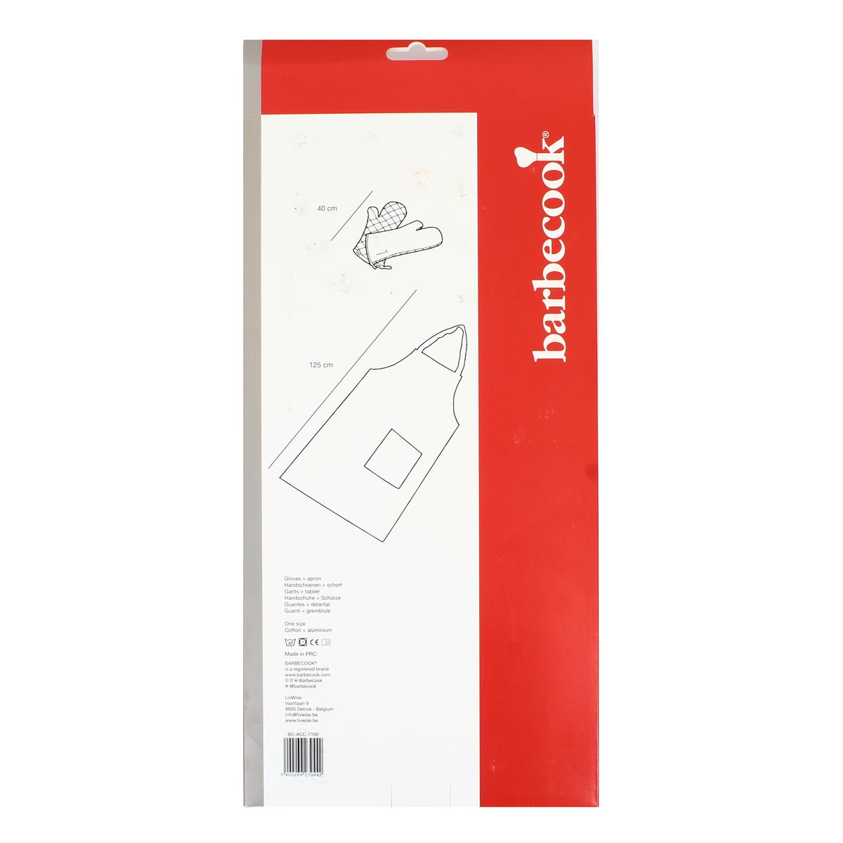 5400269239442 - Barbecook - Tablier et longs gants noir barbecue