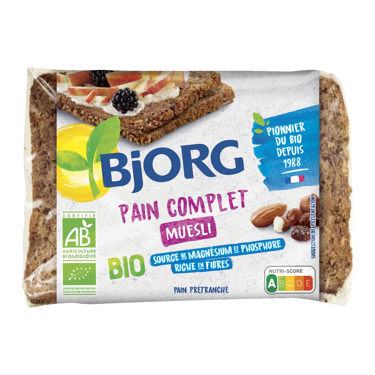 3229820789842 - Bjorg - Pain complet muesli bio - Raisin, noisette, amandes
