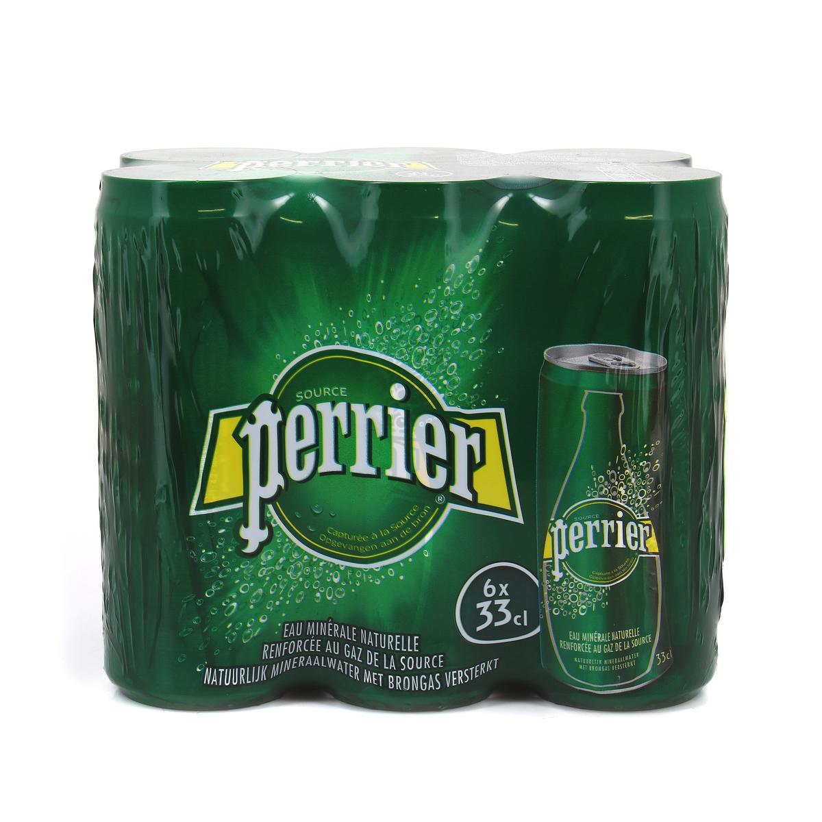 Perrier Eau Gazeuse Minérale Naturelle Canettes 6x33cl