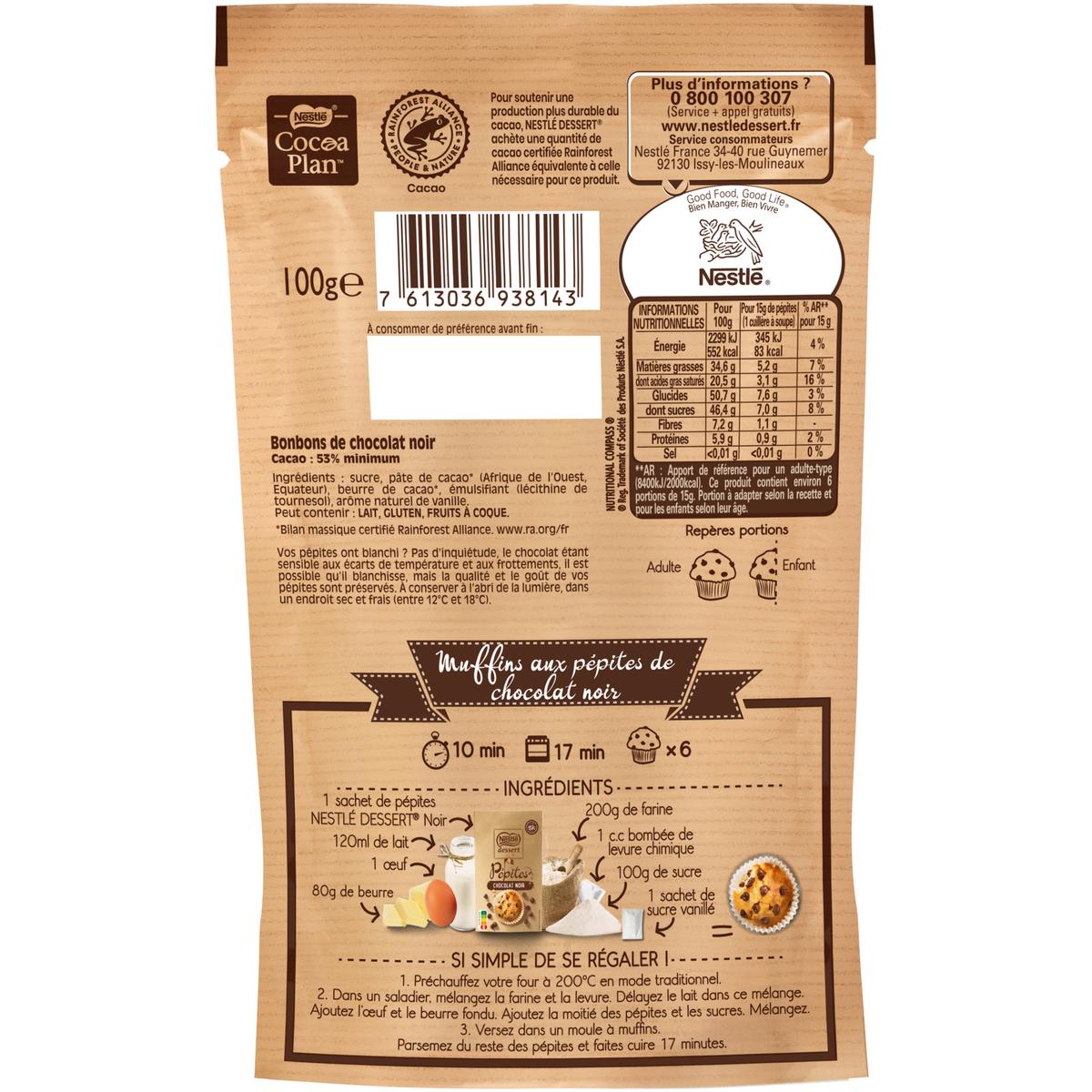 7613036938143 - Nestlé Dessert - Pépites de chocolat