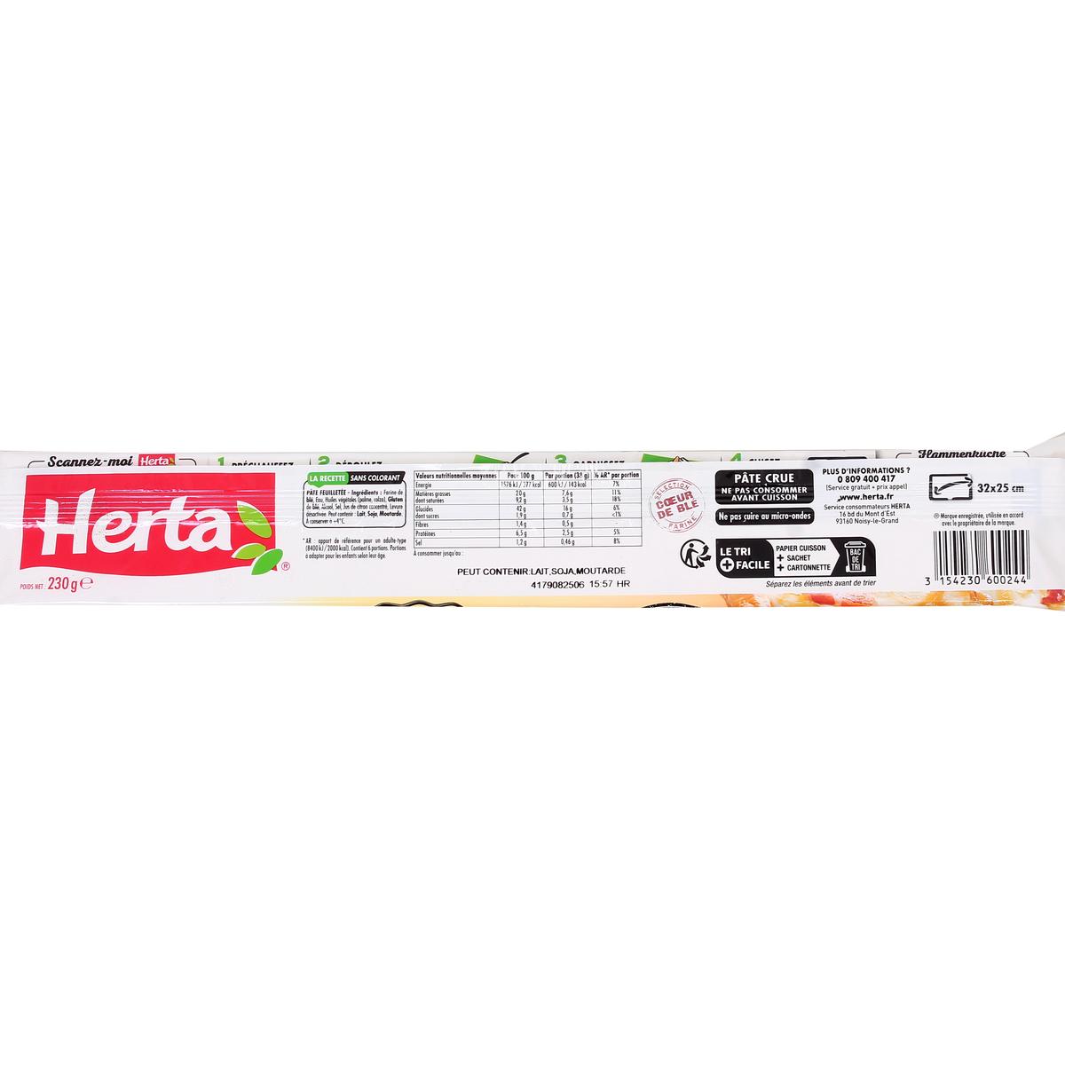 3154230600244 - Herta - Pâte Feuilletée Réctangulaire, Tarte en Or