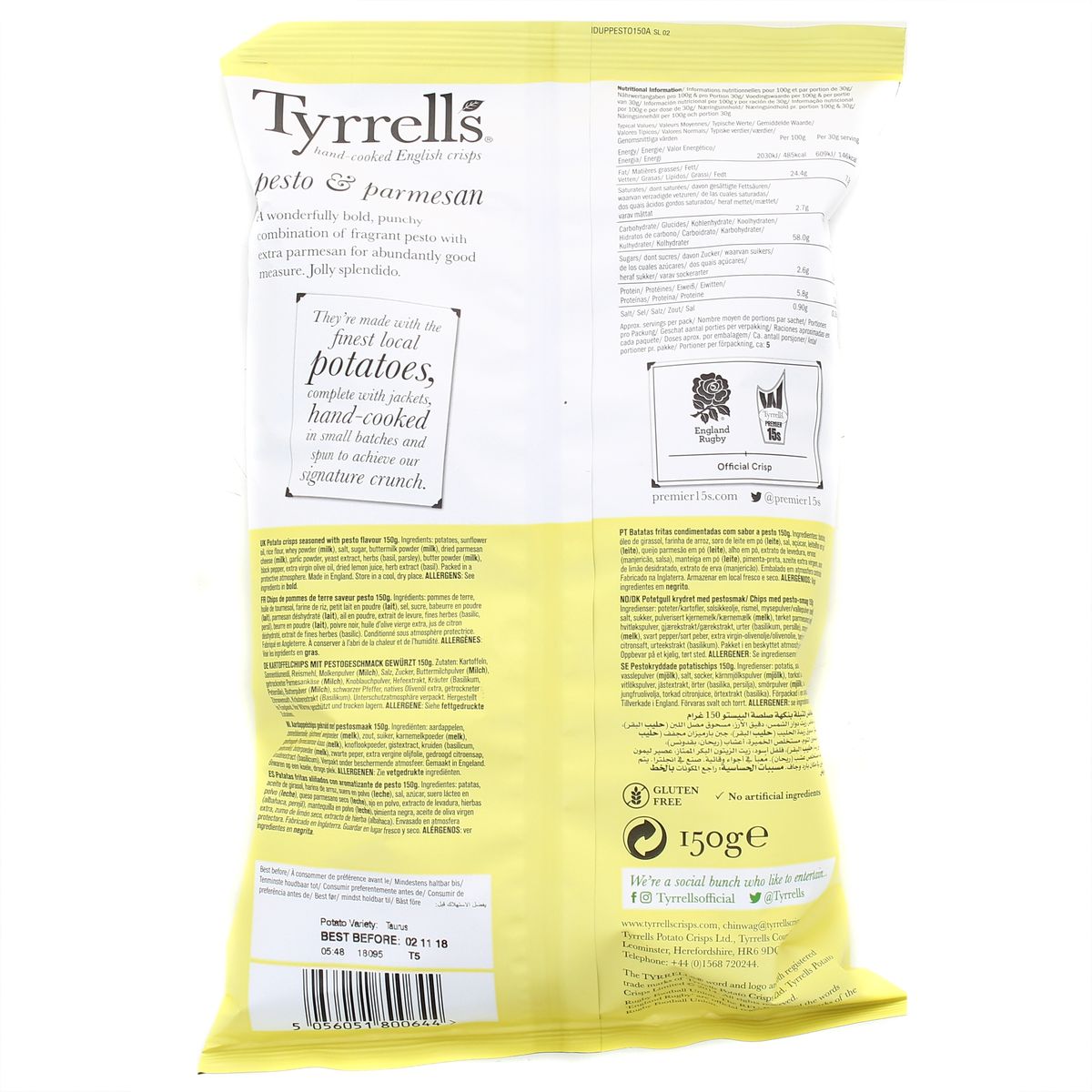 5056051800644 - Tyrrell's - Chips pesto et parmesan